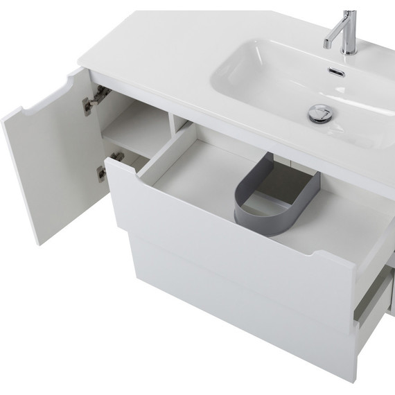 Тумба подвесная с раковиной BelBagno ETNA-1000-2C-1A-SO-BL-R 100 см (раковина BB1000ETL-R) Bianco Lucido, Цвет фасада: Bianco Lucido - 9 Тумба подвесная с раковиной BelBagno ETNA-1000-2C-1A-SO-BL-R 100 см (раковина BB1000ETL-R) Bianco Lucido, Цвет фасада: Bianco Lucido фото 9