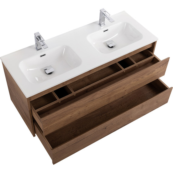 Тумба подвесная с раковиной BelBagno KRAFT-1200-2C-SO-2-RT 120 см, Rovere Tabacco фото 6