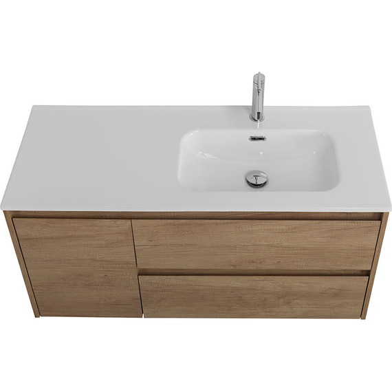 Тумба подвесная с раковиной BelBagno KRAFT-1000-2C-1A-SO-RNN-R 100 см, Rovere Nebrasca Nature фото 5