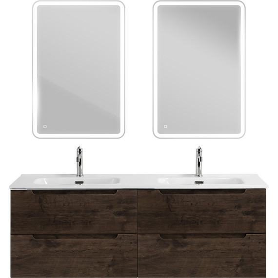 Тумба подвесная с раковиной BelBagno ETNA-1400-4C-SO-2-RW 140 см (раковина BB1400-2-ETL) Rovere Moro, Цвет фасада: Rovere Moro - 10 Тумба подвесная с раковиной BelBagno ETNA-1400-4C-SO-2-RW 140 см (раковина BB1400-2-ETL) Rovere Moro, Цвет фасада: Rovere Moro фото 10