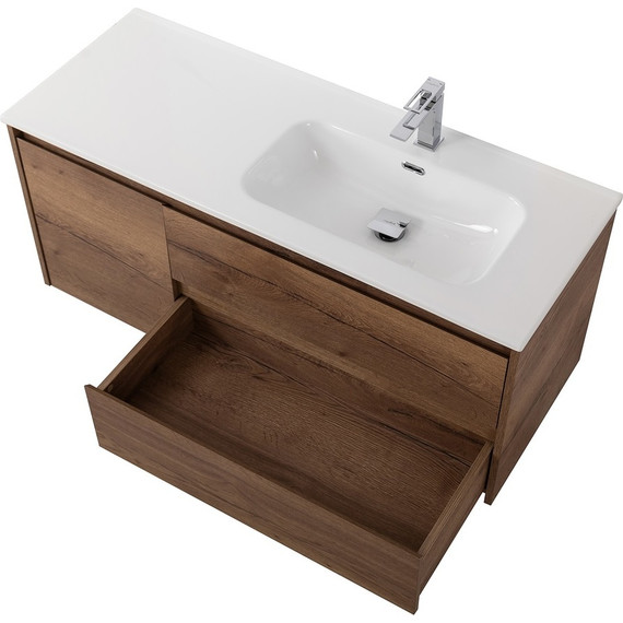 Тумба подвесная с раковиной BelBagno KRAFT-1200-2C-1A-SO-RT-R 120 см, Rovere Tabacco фото 3
