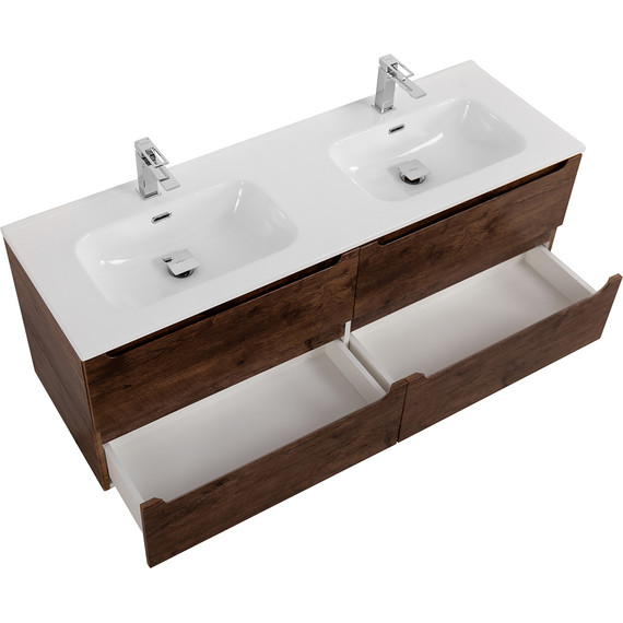 Тумба подвесная с раковиной BelBagno ETNA-1200-4C-SO-2-RW 120 см (раковина BB1200-2-ETL) Rovere Moro, Цвет фасада: Rovere Moro фото 4
