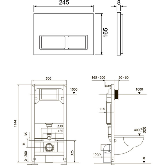 Инсталляция для подвесного унитаза TECEspring S401203 (кнопка белая глянцевая) фото 6
