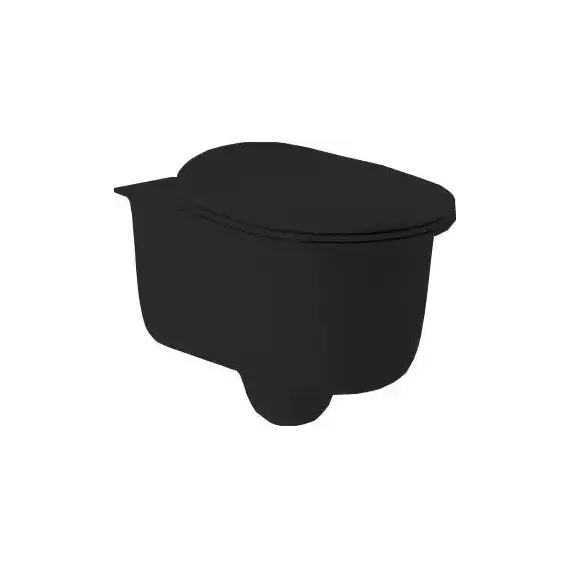 Унитаз подвесной безободковый ArtCeram Chic CHV001 17 00, чёрный матовый, Цвет производителя: чёрный матовый фото 2