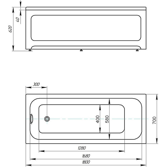 Ванна акриловая Azario Bella 180x70 см AV.0023180, Размер - мм: 1800х700 фото 5