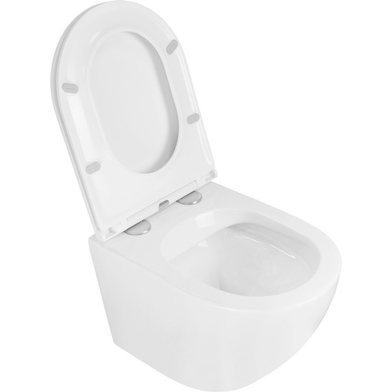 Унитаз подвесной безободковый Azario Grado AZ-0046 с тонкой крышкой микролифт фото 2