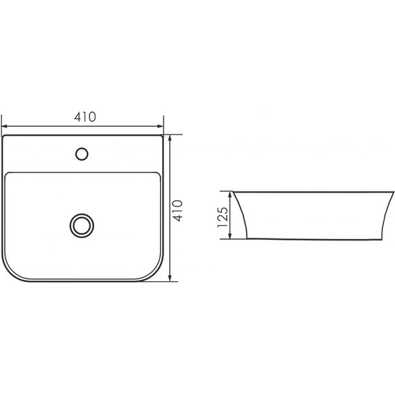 Раковина подвесная Azario 41 см AZ-2257 - 5 Раковина подвесная Azario 41 см AZ-2257 фото 5