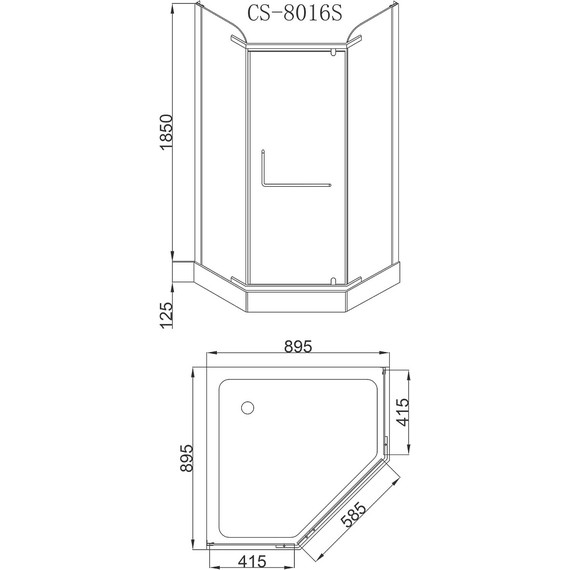 Душевое ограждение Loranto CS-816S B 90 (GRAY) 90x90 см, сатин/прозрачное - 3 Душевое ограждение Loranto CS-816S B 90 (GRAY) 90x90 см, сатин/прозрачное фото 3