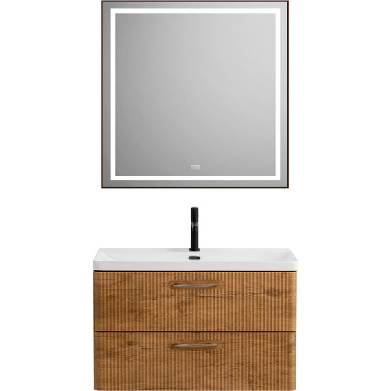 Тумба подвесная с раковиной BelBagno DUE-800-2C-SO-RN-P 80 см (2 ручки сатин) Rovere Nature, Цвет фасада: Rovere Nature - 11 Тумба подвесная с раковиной BelBagno DUE-800-2C-SO-RN-P 80 см (2 ручки сатин) Rovere Nature, Цвет фасада: Rovere Nature фото 11