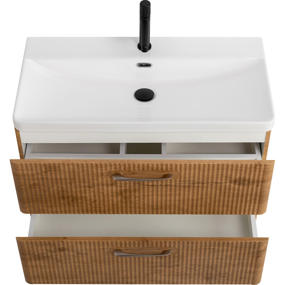 Тумба подвесная с раковиной BelBagno DUE-800-2C-SO-RN-P 80 см (2 ручки сатин) Rovere Nature, Цвет фасада: Rovere Nature - 6 Тумба подвесная с раковиной BelBagno DUE-800-2C-SO-RN-P 80 см (2 ручки сатин) Rovere Nature, Цвет фасада: Rovere Nature фото 6