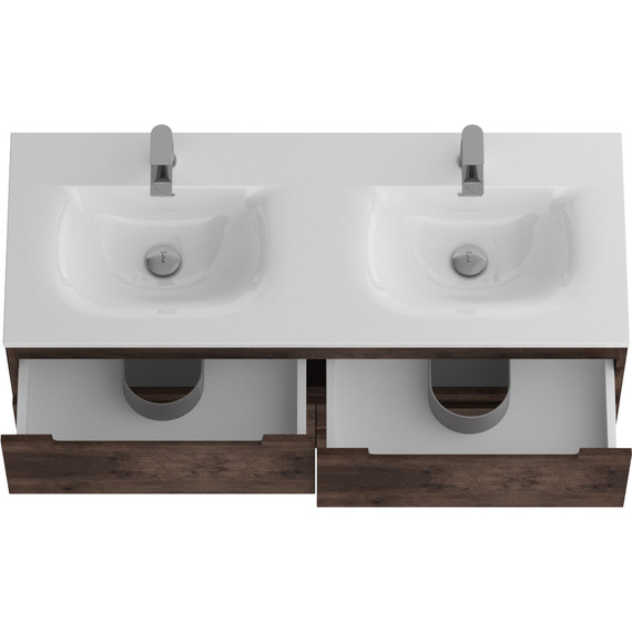 Тумба подвесная с раковиной BelBagno ETNA-1200-4C-SO-2-RW 120 см (раковина BB-8099-120-2) Rovere Moro, Цвет фасада: Rovere Moro фото 4