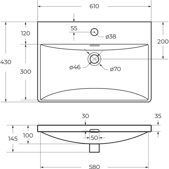 Тумба подвесная с раковиной BelBagno DUE-600-2C-SO-BL-P 60 см (2 ручки сатин) Bianco Lucido, Цвет фасада: Bianco Lucido фото 13