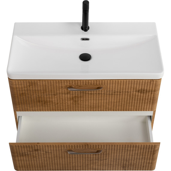 Тумба подвесная с раковиной BelBagno DUE-800-2C-SO-RN-P 80 см (2 ручки сатин) Rovere Nature, Цвет фасада: Rovere Nature - 5 Тумба подвесная с раковиной BelBagno DUE-800-2C-SO-RN-P 80 см (2 ручки сатин) Rovere Nature, Цвет фасада: Rovere Nature фото 5