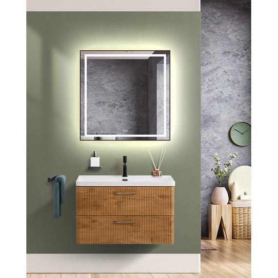 Тумба подвесная с раковиной BelBagno DUE-800-2C-SO-RN-P 80 см (2 ручки сатин) Rovere Nature, Цвет фасада: Rovere Nature - 10 Тумба подвесная с раковиной BelBagno DUE-800-2C-SO-RN-P 80 см (2 ручки сатин) Rovere Nature, Цвет фасада: Rovere Nature фото 10