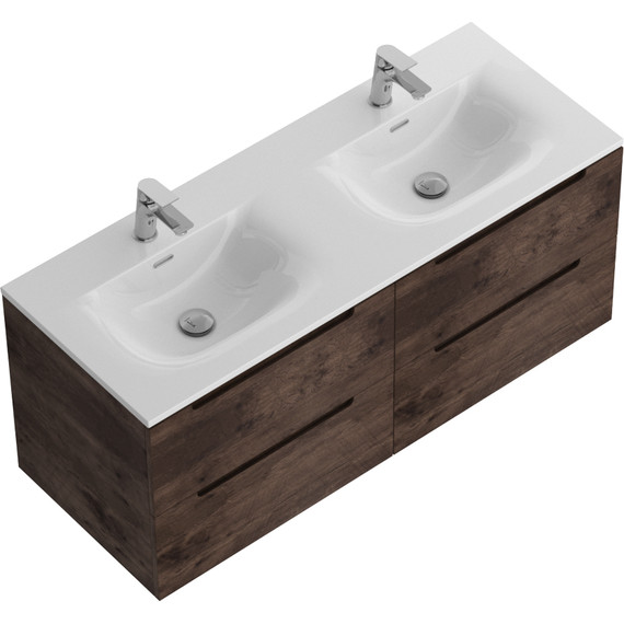 Тумба подвесная с раковиной BelBagno ETNA-1200-4C-SO-2-RW 120 см (раковина BB-8099-120-2) Rovere Moro, Цвет фасада: Rovere Moro фото 6