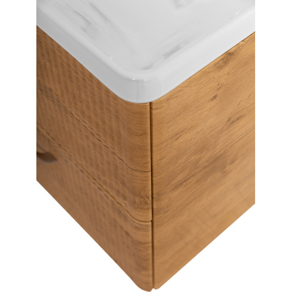 Тумба подвесная с раковиной BelBagno DUE-600-2C-SO-RN-P 60 см (2 ручки сатин) Rovere Nature, Цвет фасада: Rovere Nature - 6 Тумба подвесная с раковиной BelBagno DUE-600-2C-SO-RN-P 60 см (2 ручки сатин) Rovere Nature, Цвет фасада: Rovere Nature фото 6