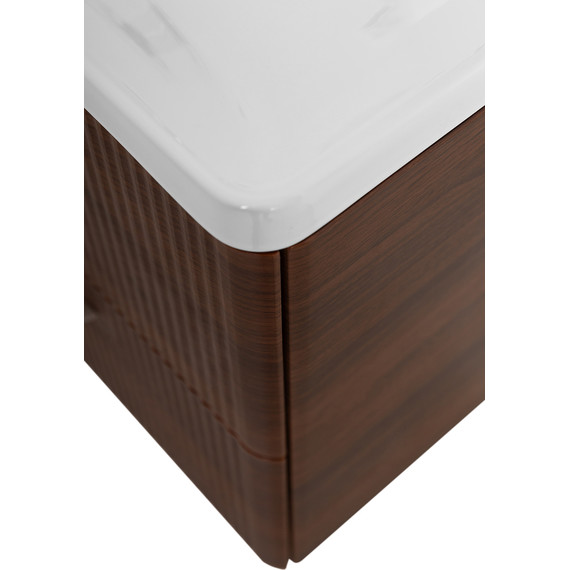 Тумба подвесная с раковиной BelBagno DUE-600-2C-SO-NOCE-P 60 см (2 ручки сатин) Noce, Цвет фасада: Noce фото 6