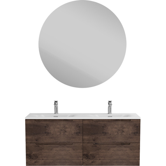 Тумба подвесная с раковиной BelBagno ETNA-1200-4C-SO-2-RW 120 см (раковина BB-8099-120-2) Rovere Moro, Цвет фасада: Rovere Moro фото 10