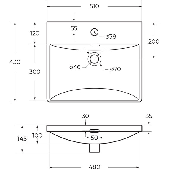 Тумба подвесная с раковиной BelBagno DUE-500-2C-SO-BL-P 50 см (2 ручки сатин) Bianco Lucido, Цвет фасада: Bianco Lucido фото 13