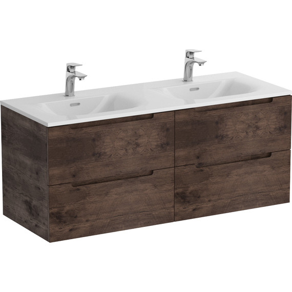 Тумба подвесная с раковиной BelBagno ETNA-1200-4C-SO-2-RW 120 см (раковина BB-8099-120-2) Rovere Moro, Цвет фасада: Rovere Moro фото 2