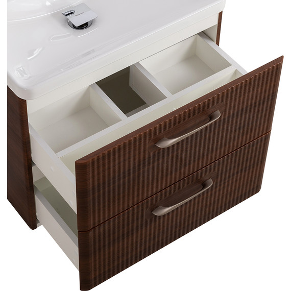 Тумба подвесная с раковиной BelBagno DUE-500-2C-SO-NOCE-P 50 см (2 ручки сатин) Noce, Цвет фасада: Noce фото 7