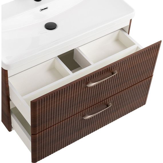 Тумба подвесная с раковиной BelBagno DUE-800-2C-SO-NOCE-P 80 см (2 ручки сатин) Noce, Цвет фасада: Noce - 7 Тумба подвесная с раковиной BelBagno DUE-800-2C-SO-NOCE-P 80 см (2 ручки сатин) Noce, Цвет фасада: Noce фото 7