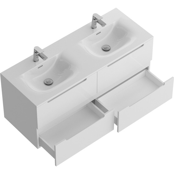 Тумба подвесная с раковиной BelBagno ETNA-1200-4C-SO-2-BL 120 см (раковина BB-8099-120-2) Bianco Lucido, Цвет фасада: Bianco Lucido фото 3