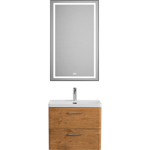 Тумба подвесная с раковиной BelBagno DUE-500-2C-SO-RN-P 50 см (2 ручки сатин) Rovere Nature, Цвет фасада: Rovere Nature фото 11