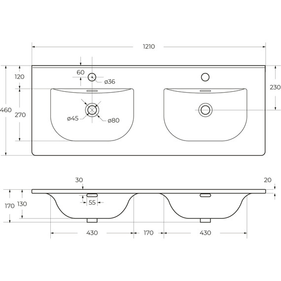 Тумба подвесная с раковиной BelBagno ETNA-1200-4C-SO-2-BL 120 см (раковина BB-8099-120-2) Bianco Lucido, Цвет фасада: Bianco Lucido фото 12