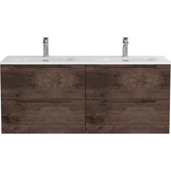 Тумба подвесная с раковиной BelBagno ETNA-1200-4C-SO-2-RW 120 см (раковина BB-8099-120-2) Rovere Moro, Цвет фасада: Rovere Moro фото 
