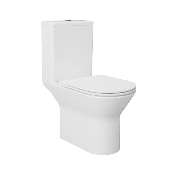 Унитаз-компакт безободковый Azario Dante AZ-93589 с крышкой микролифт фото 