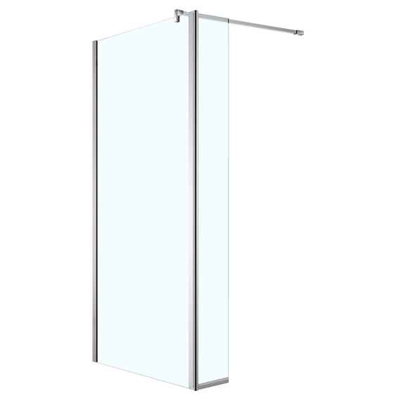 Душевая перегородка Azario Chicago 110 см AZ-NAR6321 1100 (стекло 8 мм) с кронштейном в комплекте, хром/прозрачное фото 