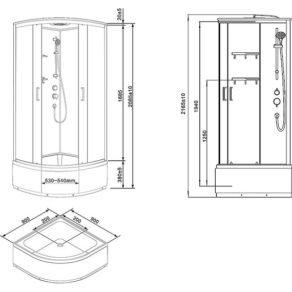 Душевая кабина Loranto Neo 90х90 см CS-22011, хром/прозрачное - 2 Душевая кабина Loranto Neo 90х90 см CS-22011, хром/прозрачное фото 2