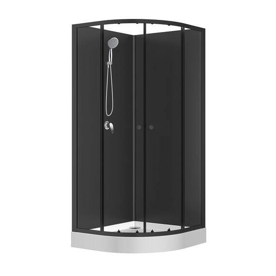 Душевая кабина Loranto Neo 100х100 см CS-21800BP-100, чёрный/прозрачное фото 