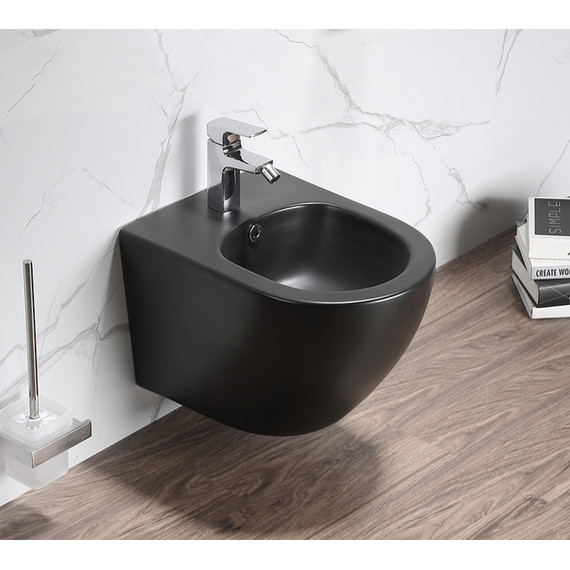 Инсталляция с подвесным биде Azario Grado AZ-8040-1001/F-0053-0025+AZ-0046-BN SP, чёрный матовый фото 2