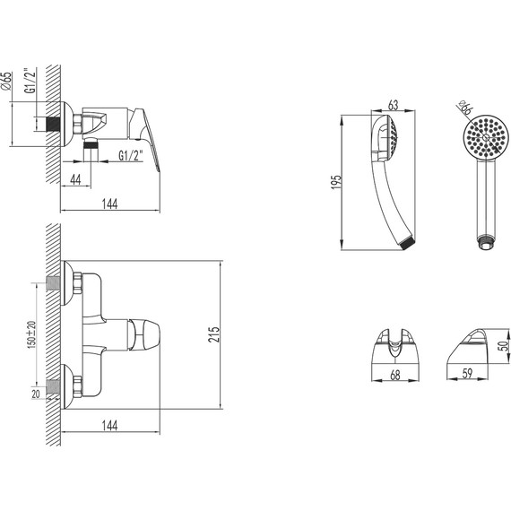 Смеситель для душа Azario AZ-HU245905 фото 6