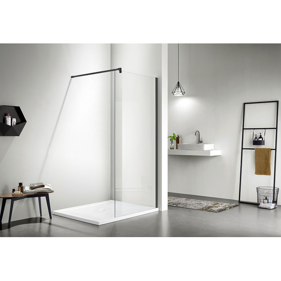 Душевая перегородка Azario Chicago Walk-in 100 см AZ-NAR6310 1000 Black (стекло 8 мм) с кронштейном в комплекте, чёрный/прозрачное - 2 Душевая перегородка Azario Chicago Walk-in 100 см AZ-NAR6310 1000 Black (стекло 8 мм) с кронштейном в комплекте, чёрный/прозрачное фото 2
