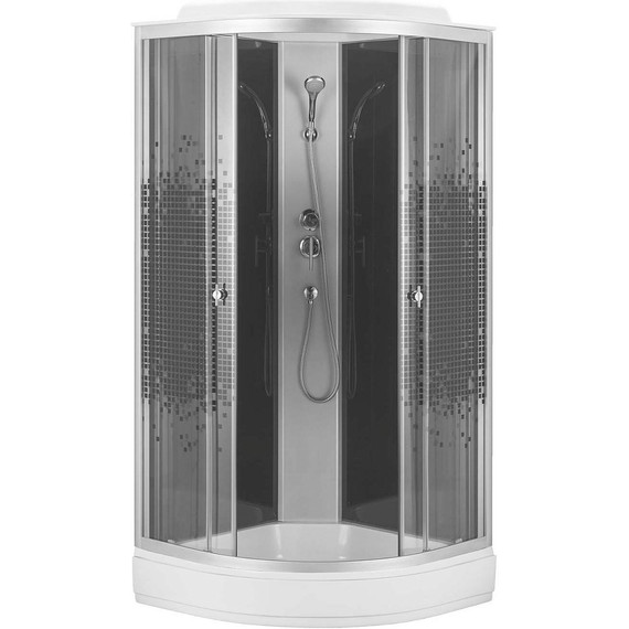 Душевая кабина Loranto 100х100 см CS-986ТМ/G, хром/мозаика фото 