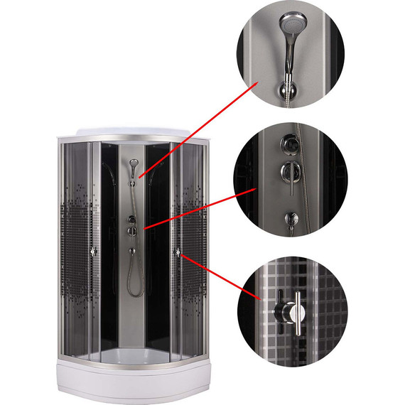 Душевая кабина Loranto 100х100 см CS-986ТМ/G, хром/мозаика - 2 Душевая кабина Loranto 100х100 см CS-986ТМ/G, хром/мозаика фото 2