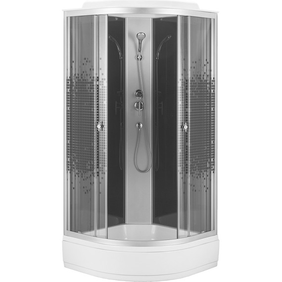 Душевая кабина Loranto 100х100 см CS-1000-25ТМ/М, хром/мозаика фото 