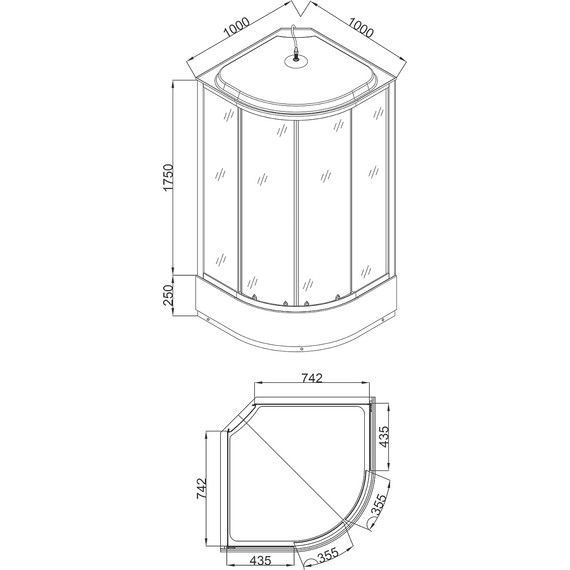 Душевая кабина Loranto 100х100 см CS-1000-25ТМ/М, хром/мозаика фото 4