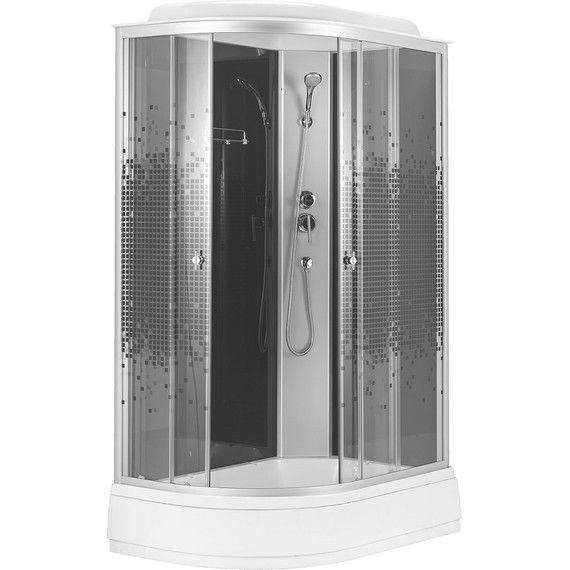 Душевая кабина Loranto 100х100 см CS-1200-13ТМ/М R, хром/мозаика фото 