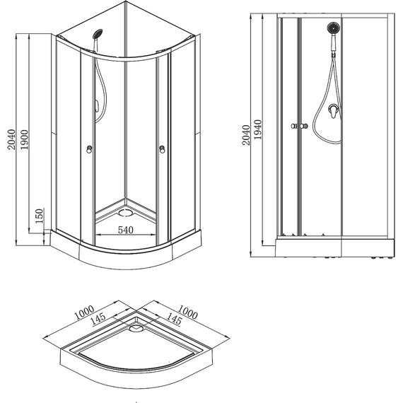 Душевая кабина Loranto Neo 100х100 см CS-21800BP-100, чёрный/прозрачное - 2 Душевая кабина Loranto Neo 100х100 см CS-21800BP-100, чёрный/прозрачное фото 2