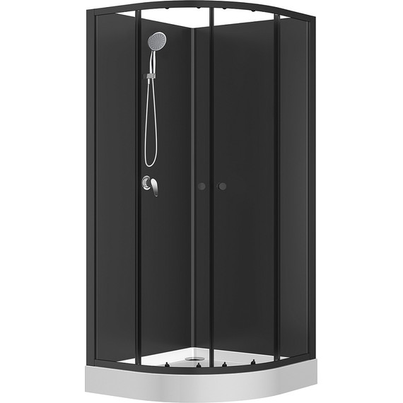 Душевая кабина Loranto Neo 100х100 см CS-21800BP-100, чёрный/прозрачное фото 