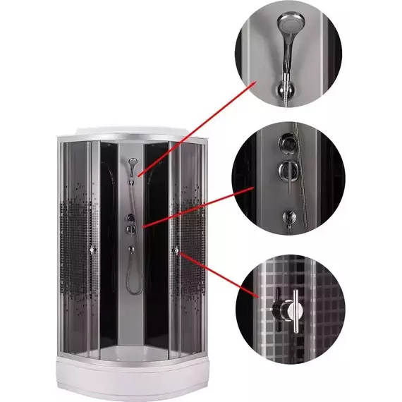 Душевая кабина Loranto 80х80 см CS-800-13ТМ/М, хром/мозаика - 3 Душевая кабина Loranto 80х80 см CS-800-13ТМ/М, хром/мозаика фото 3