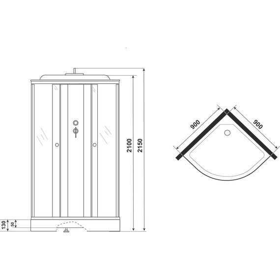 Душевая кабина Loranto 900х900 см CS-981ТМ/W, белый/матовое - 4 Душевая кабина Loranto 900х900 см CS-981ТМ/W, белый/матовое фото 4