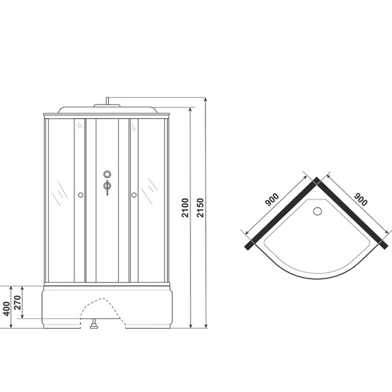 Душевая кабина Loranto 90х90 см CS-986ТМ/W, белый/матовое фото 3