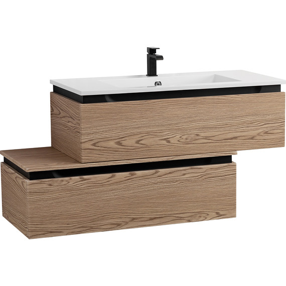 Тумба подвесная с раковиной Cezares SLIDER-1000-1C-SO-RT-P 100 см, дуб тангент фото 3