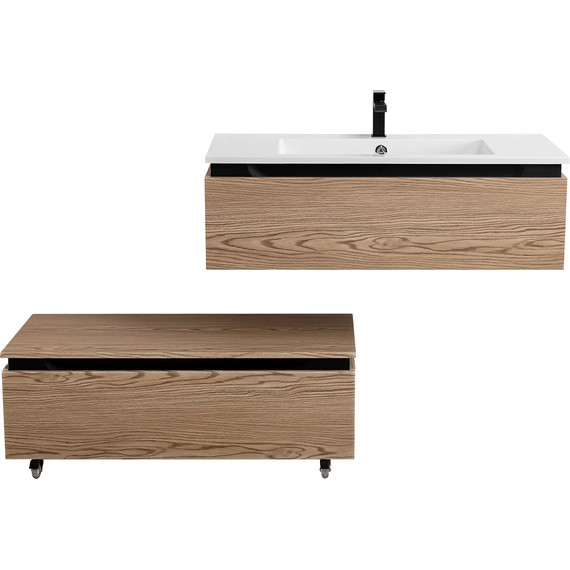 Тумба подвесная с раковиной Cezares SLIDER-1000-1C-SO-RT-P 100 см, дуб тангент фото 5