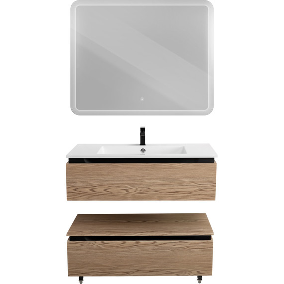 Тумба подвесная с раковиной Cezares SLIDER-1000-1C-SO-RT-P 100 см, дуб тангент фото 16